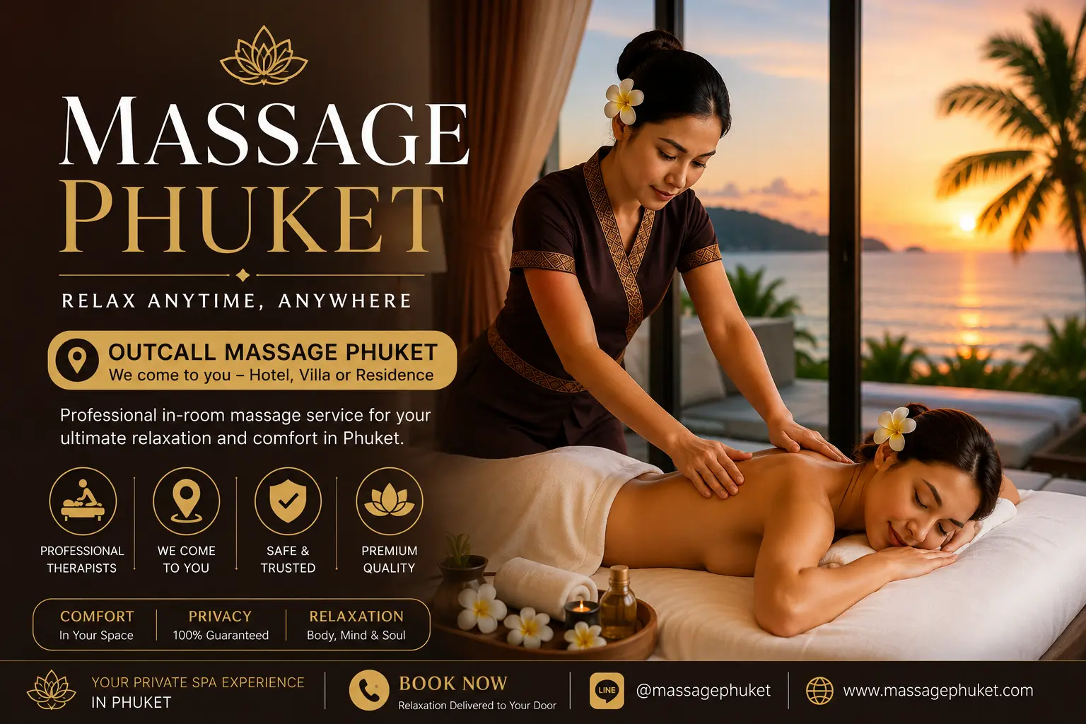 Luxury hotel massage Phuket and villa massage service