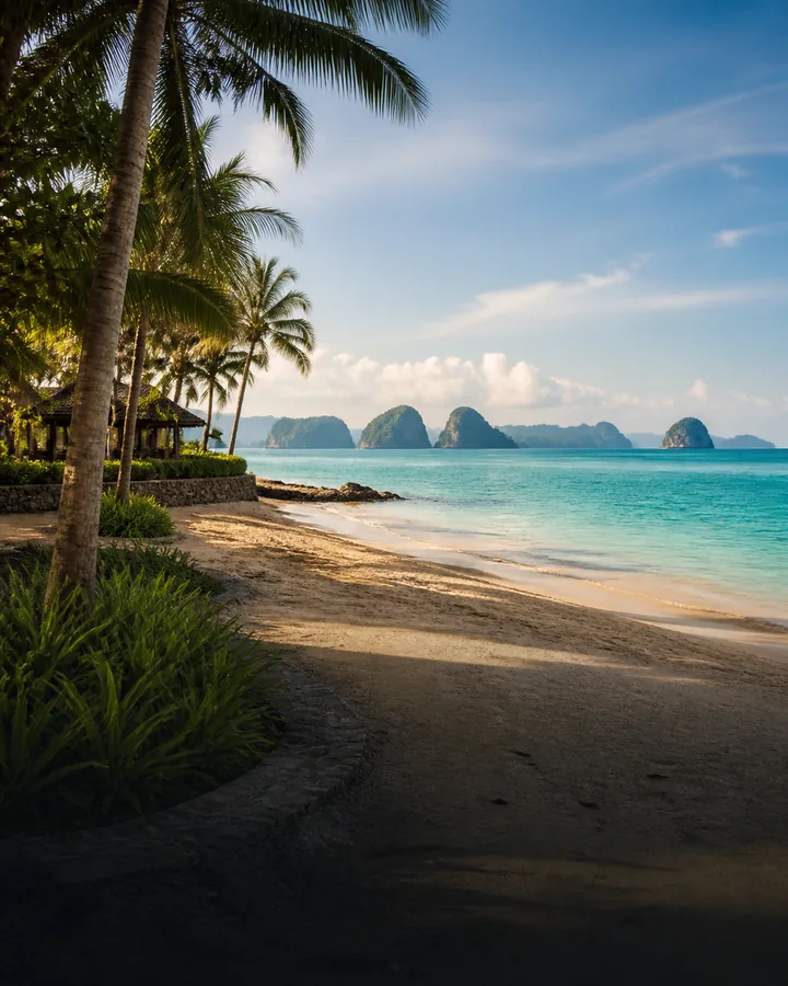 Klong Muang beach and resort coast in Krabi