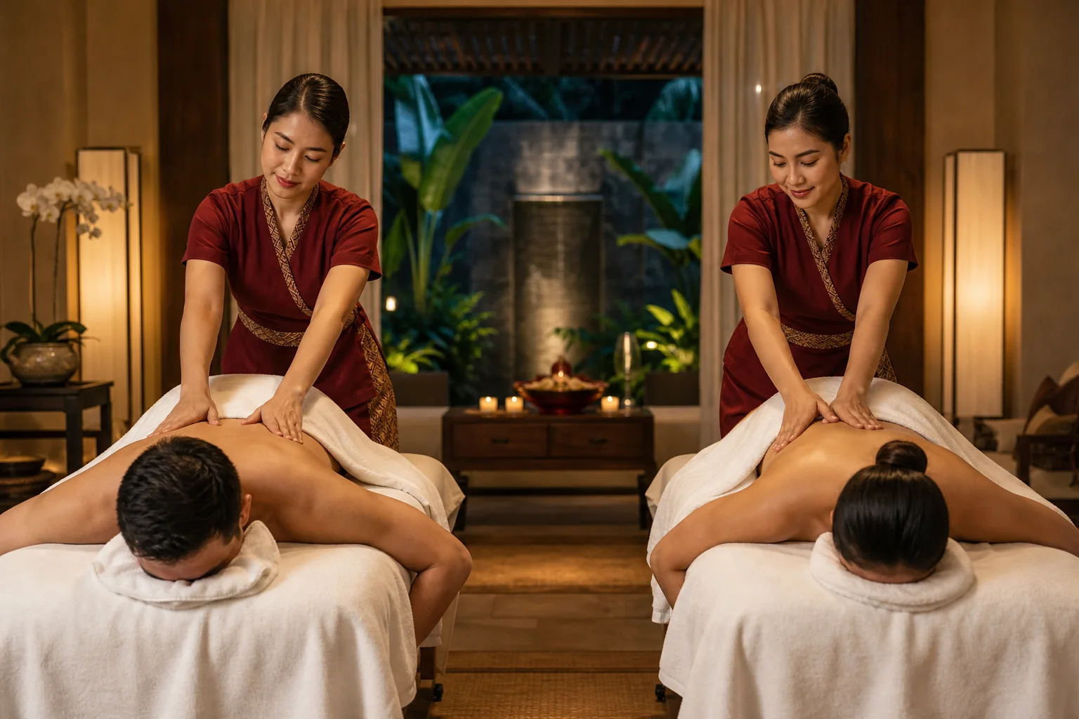 Couples massage with two therapists in Krabi