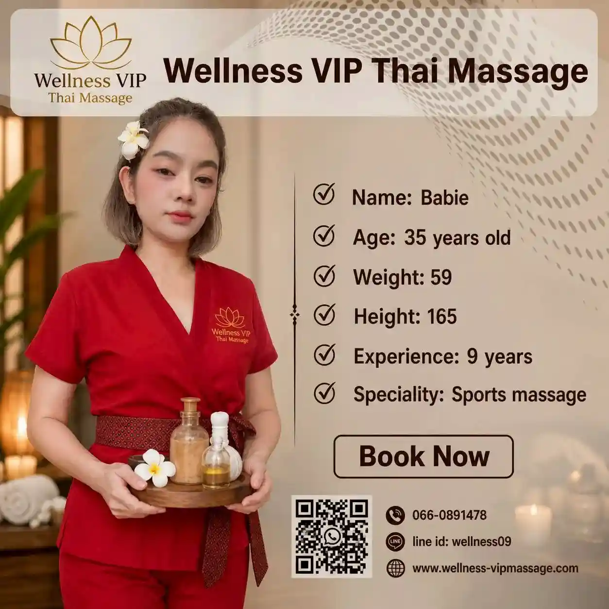 Babie sports massage therapist Krabi