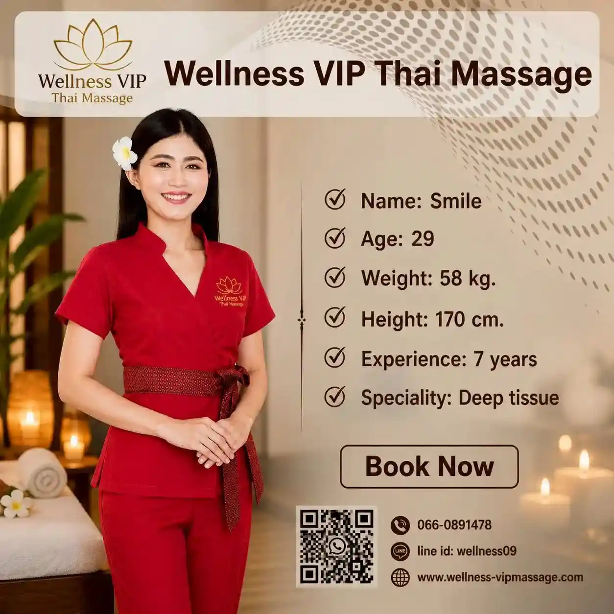 Smile deep tissue massage therapist Krabi