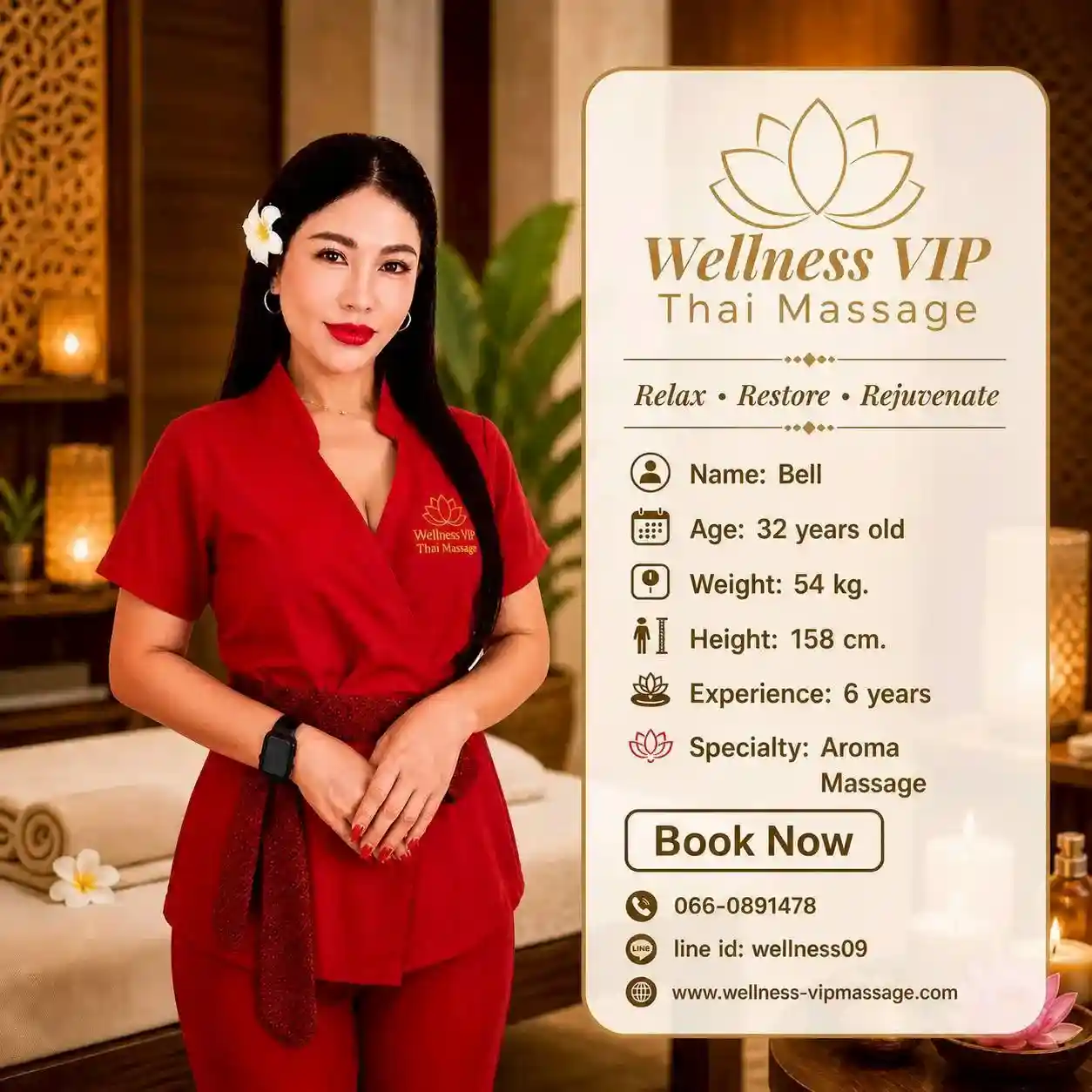 Bell aroma massage therapist Phuket
