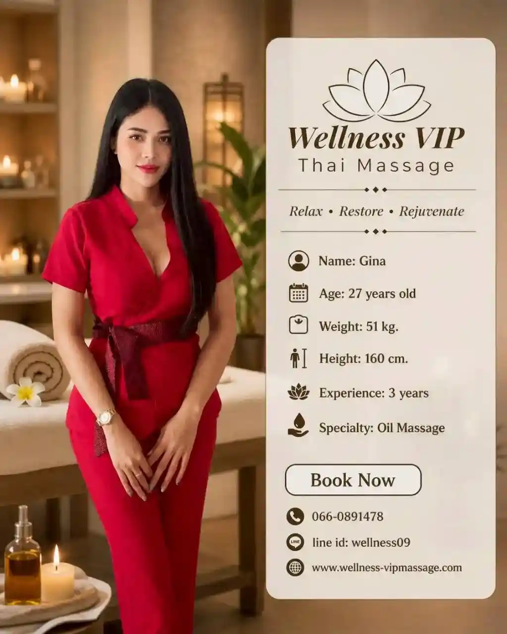 Gina oil massage therapist Phuket
